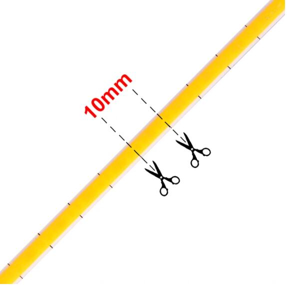 Free Cut COB LED Strip - mini 5mm 400led/m COB LED strip 10mm cutting